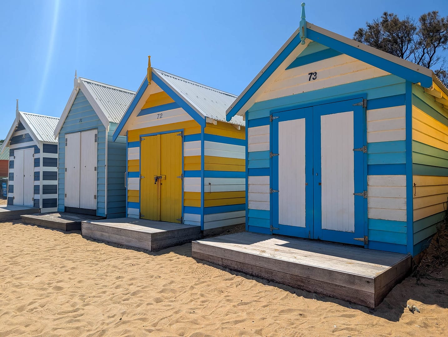 colorful beach huts