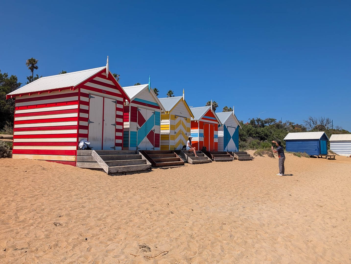 colorful beach huts