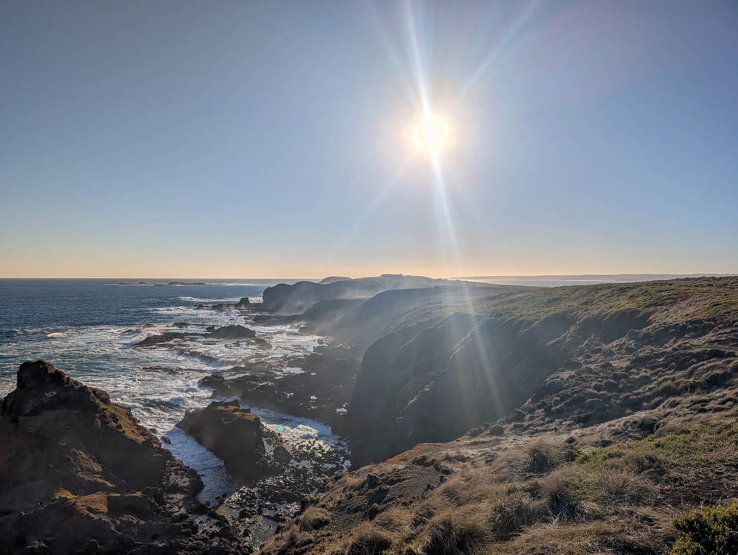 sunny rocky seashore