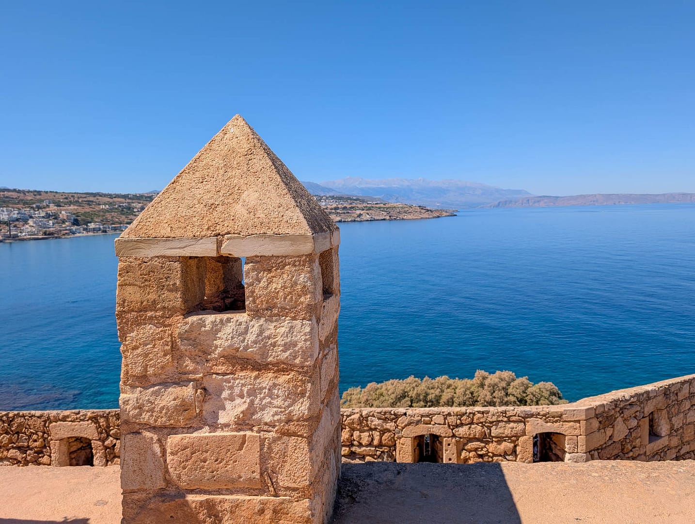 fortress wall with sea in background