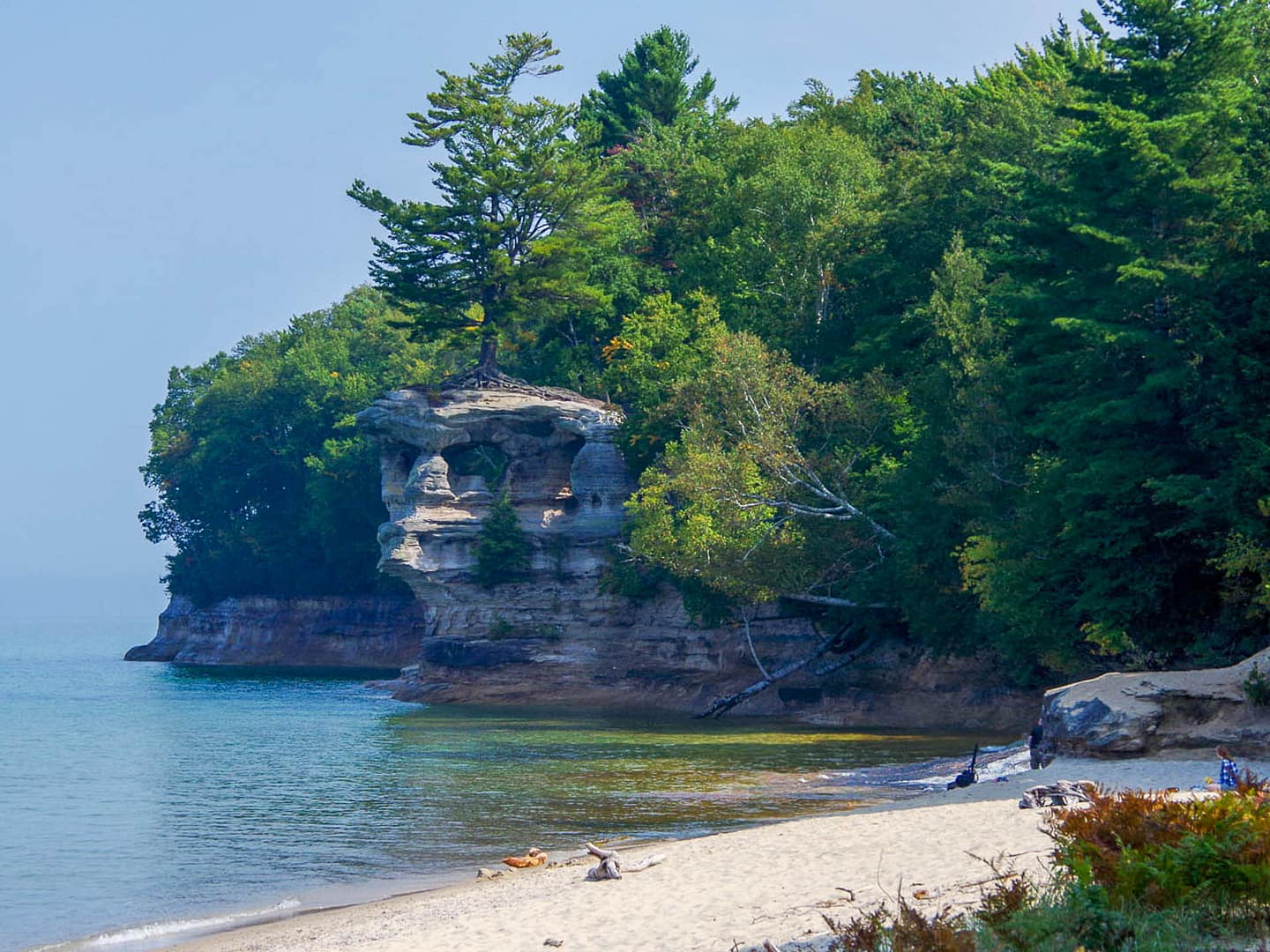 view of rock from beach