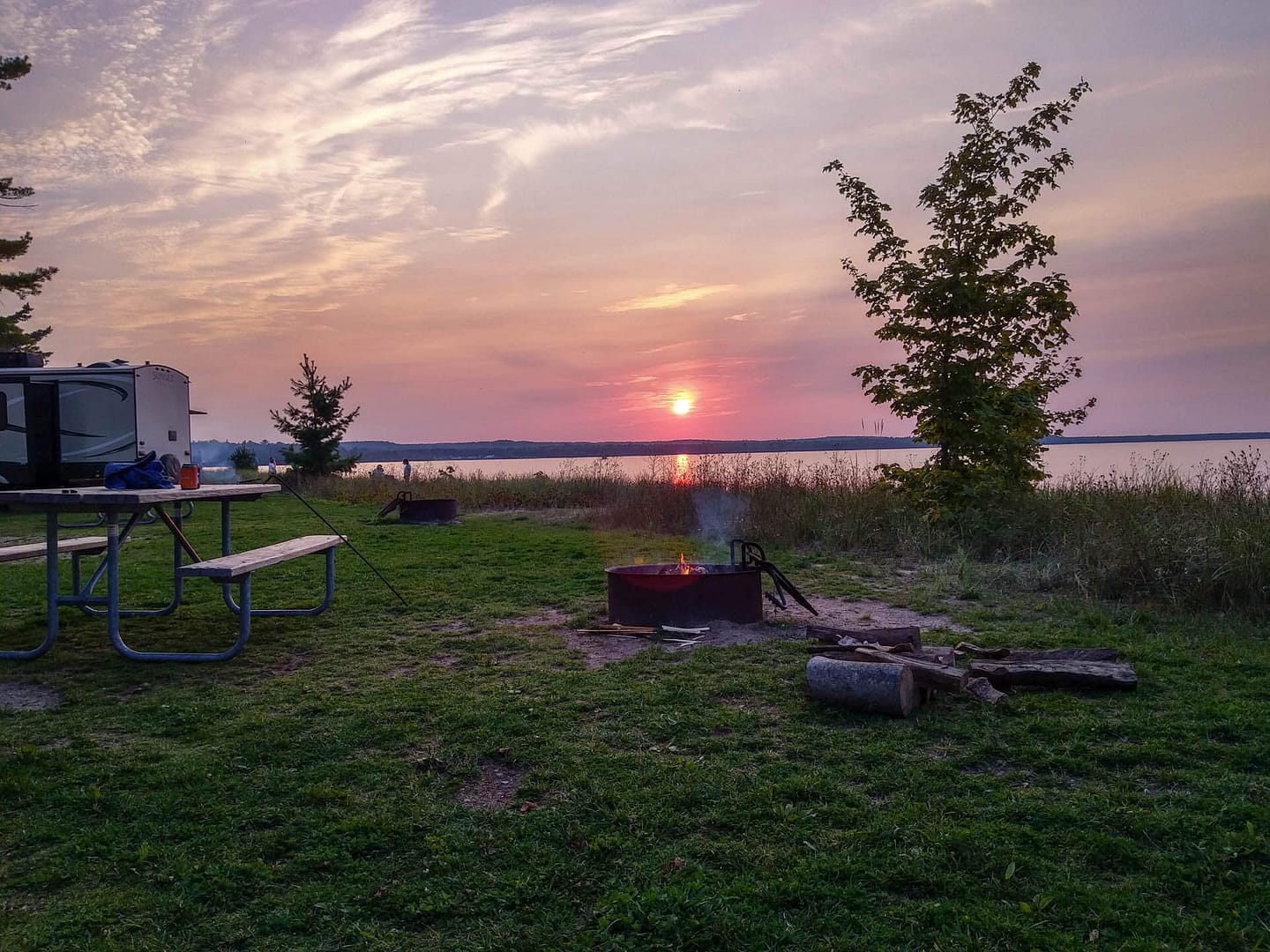 sunset at campground