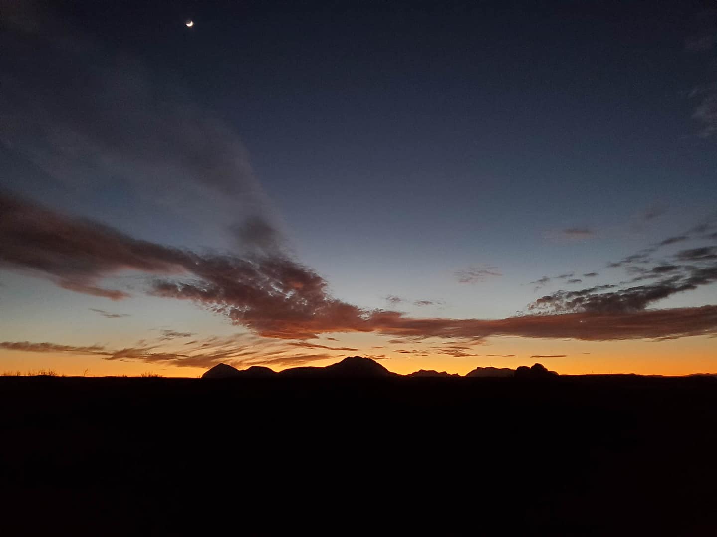 sunset with moon