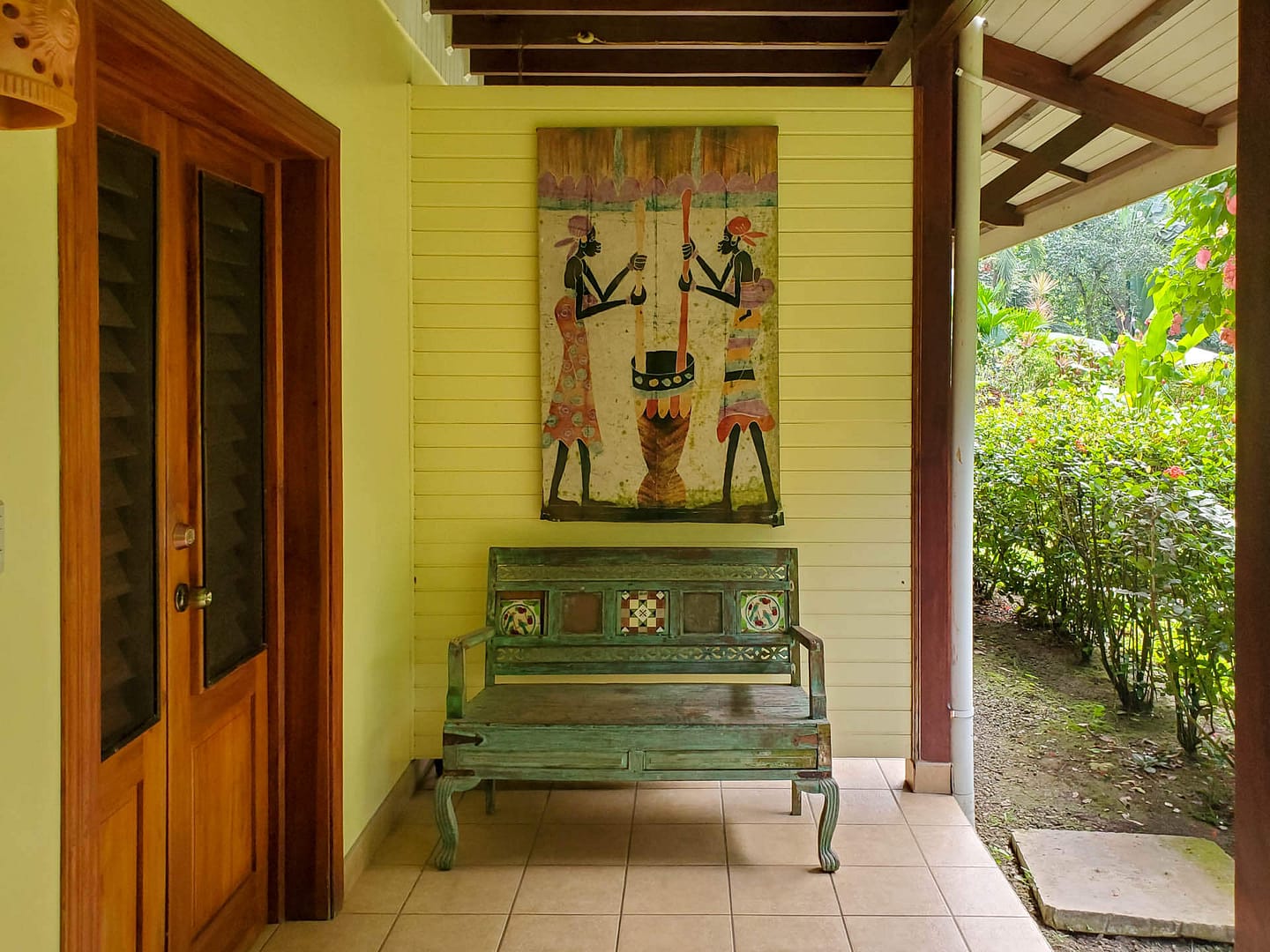 Cahuita-01 painted bench and art