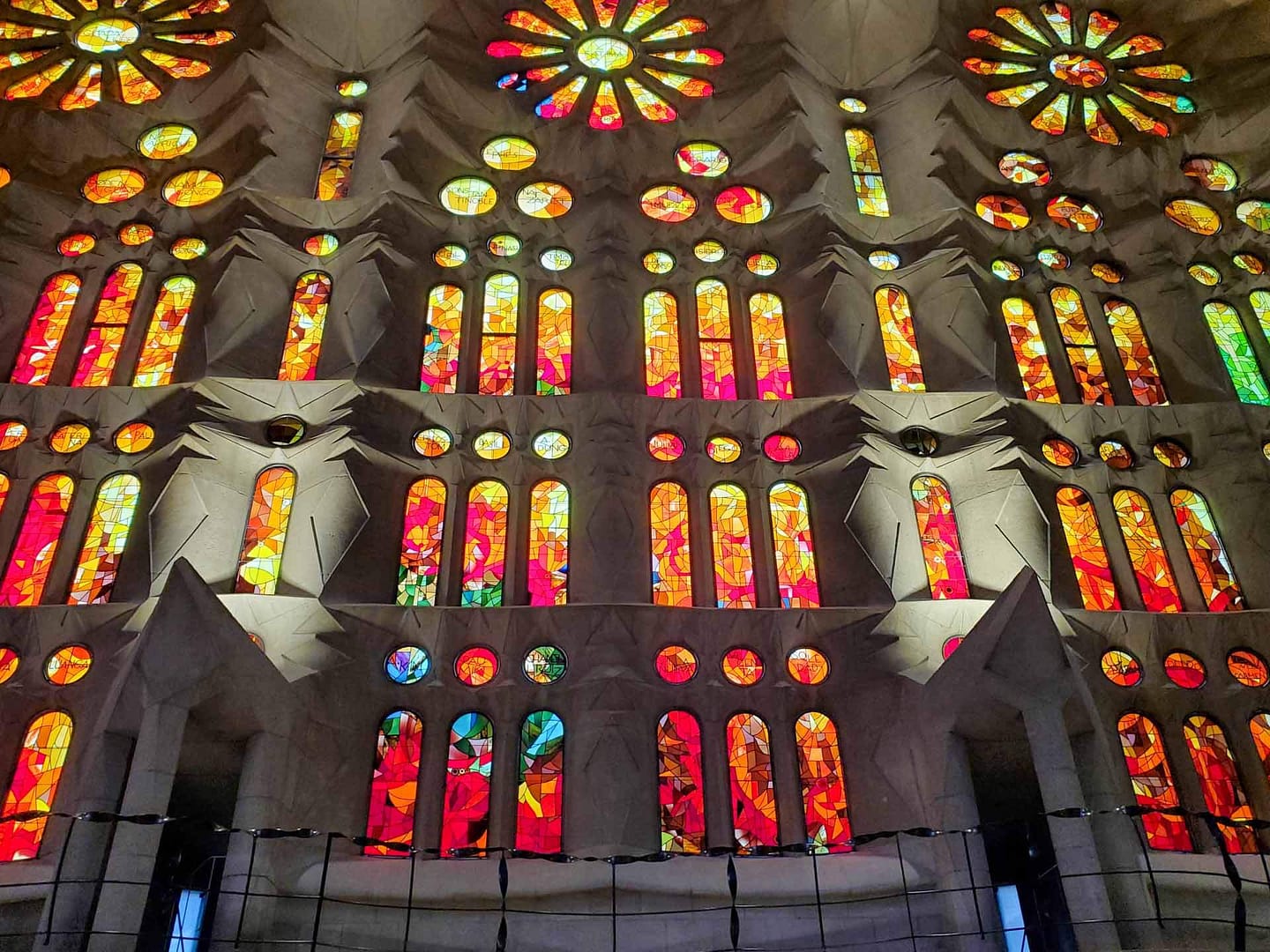 stained glass in warm colors