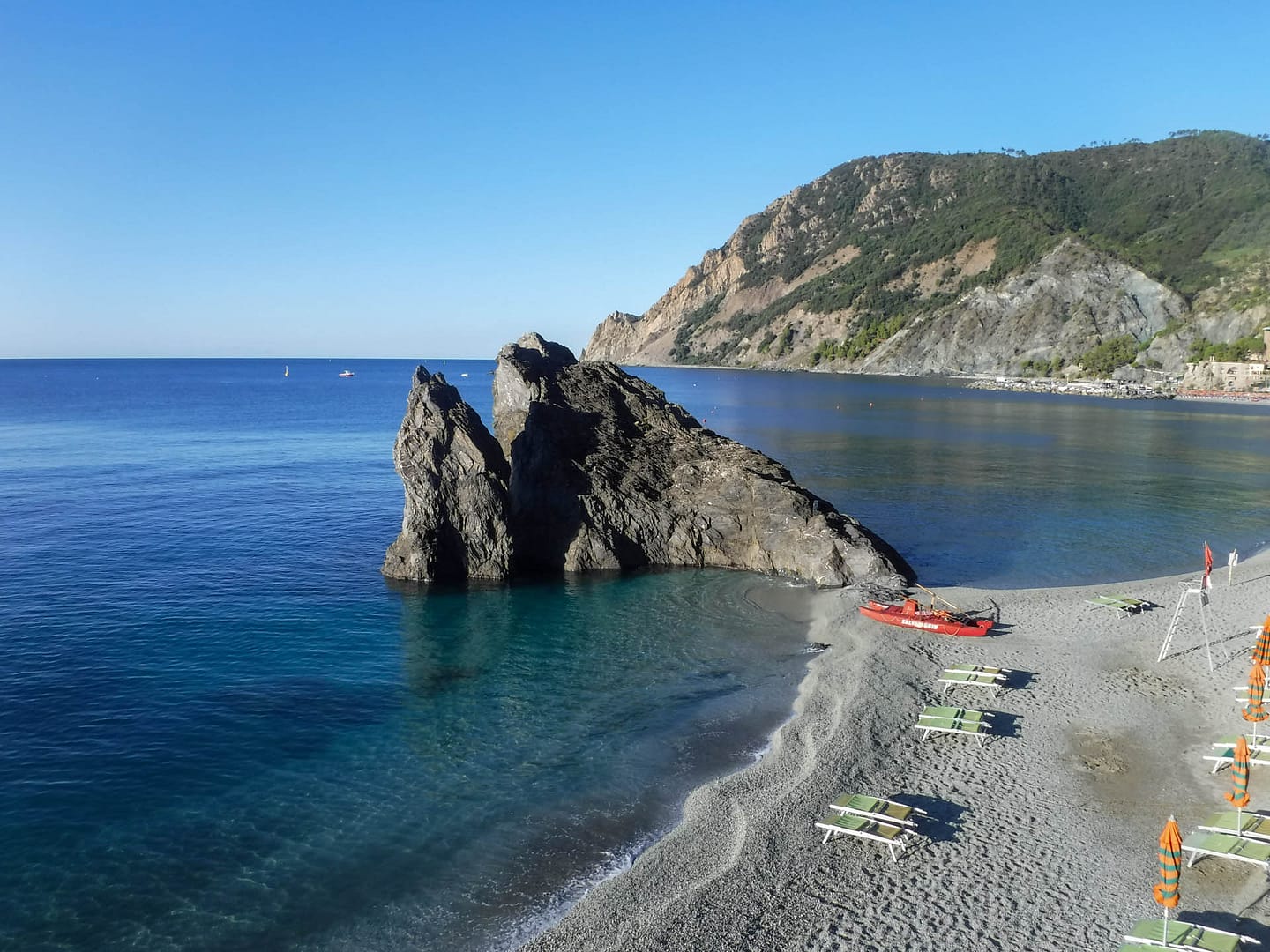 coastline with kayaks