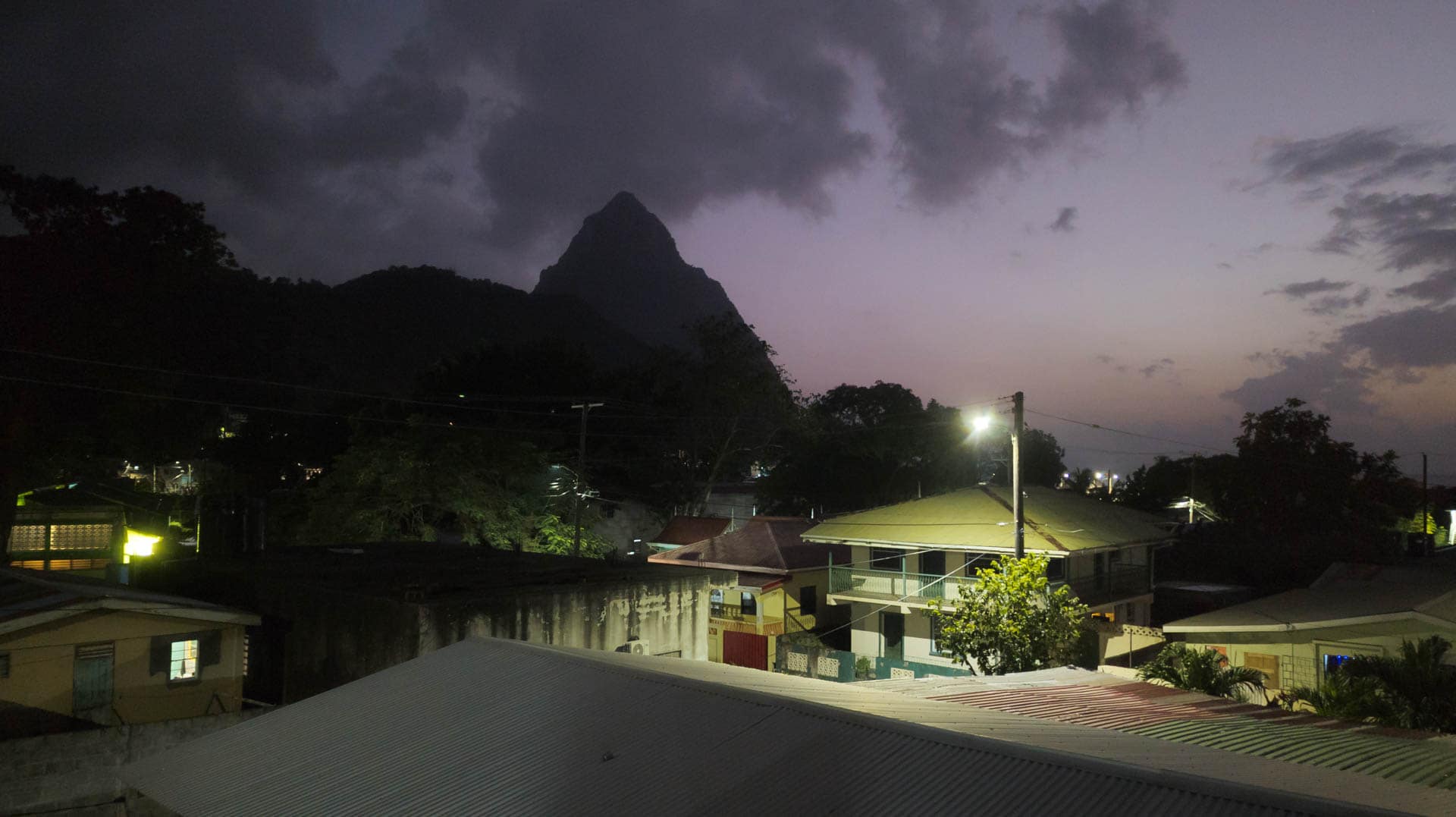 view from terrace at night