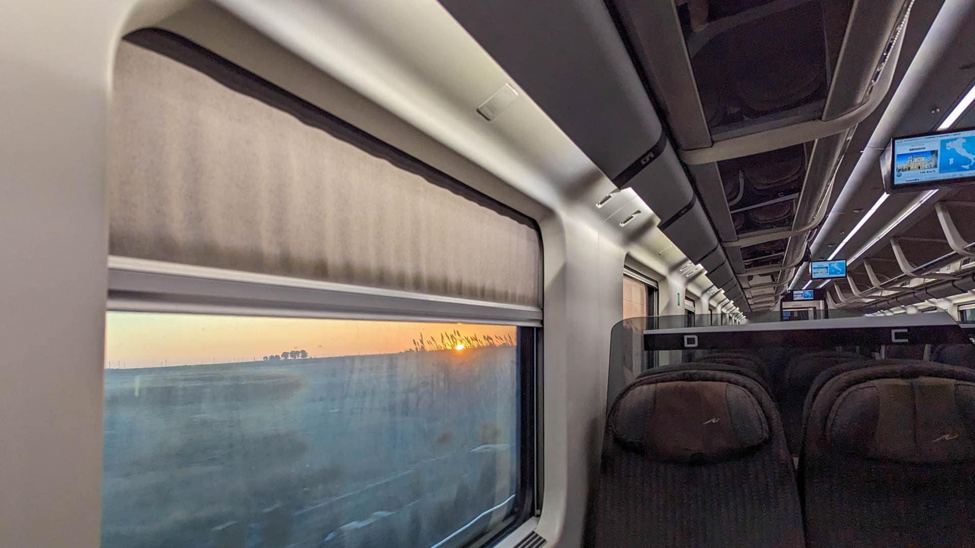 sunset from train window