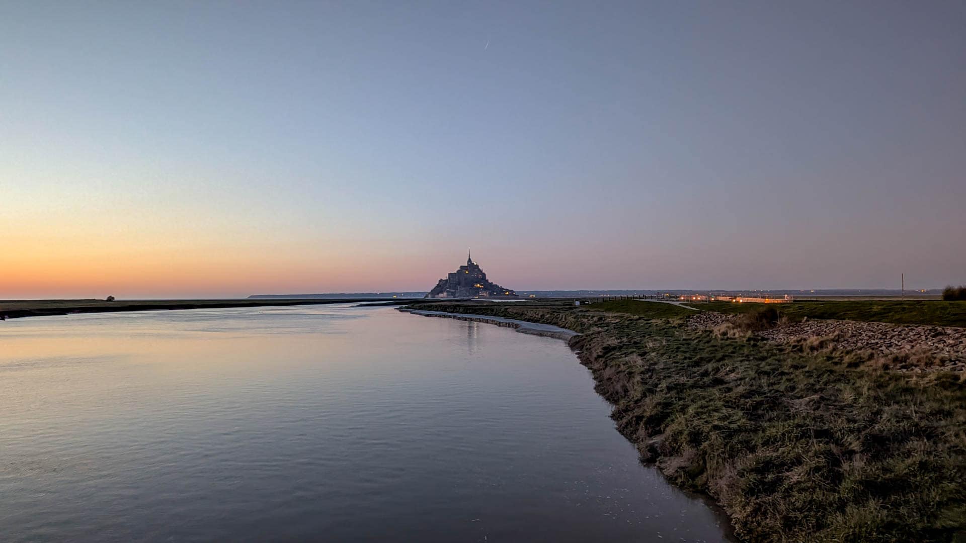 the mont at sunset