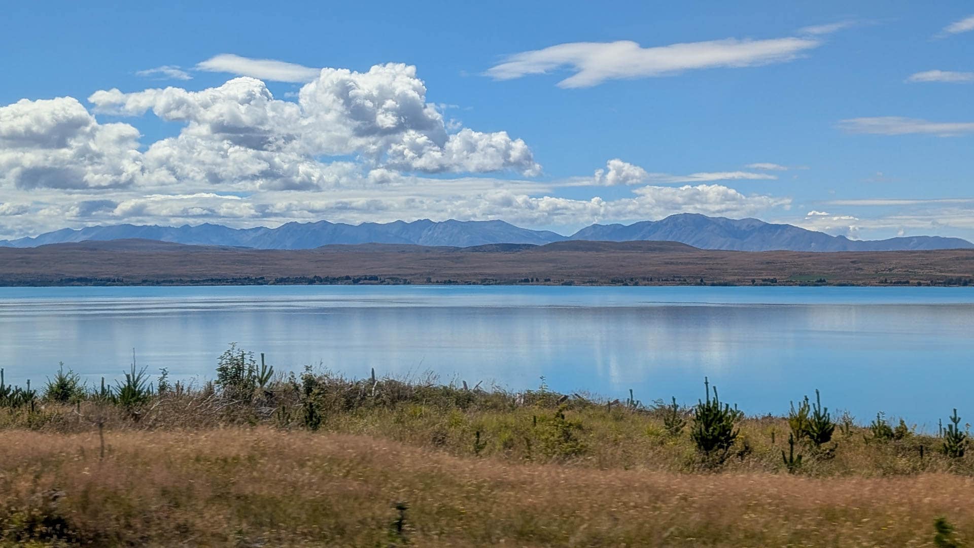 glacial lake with mountains