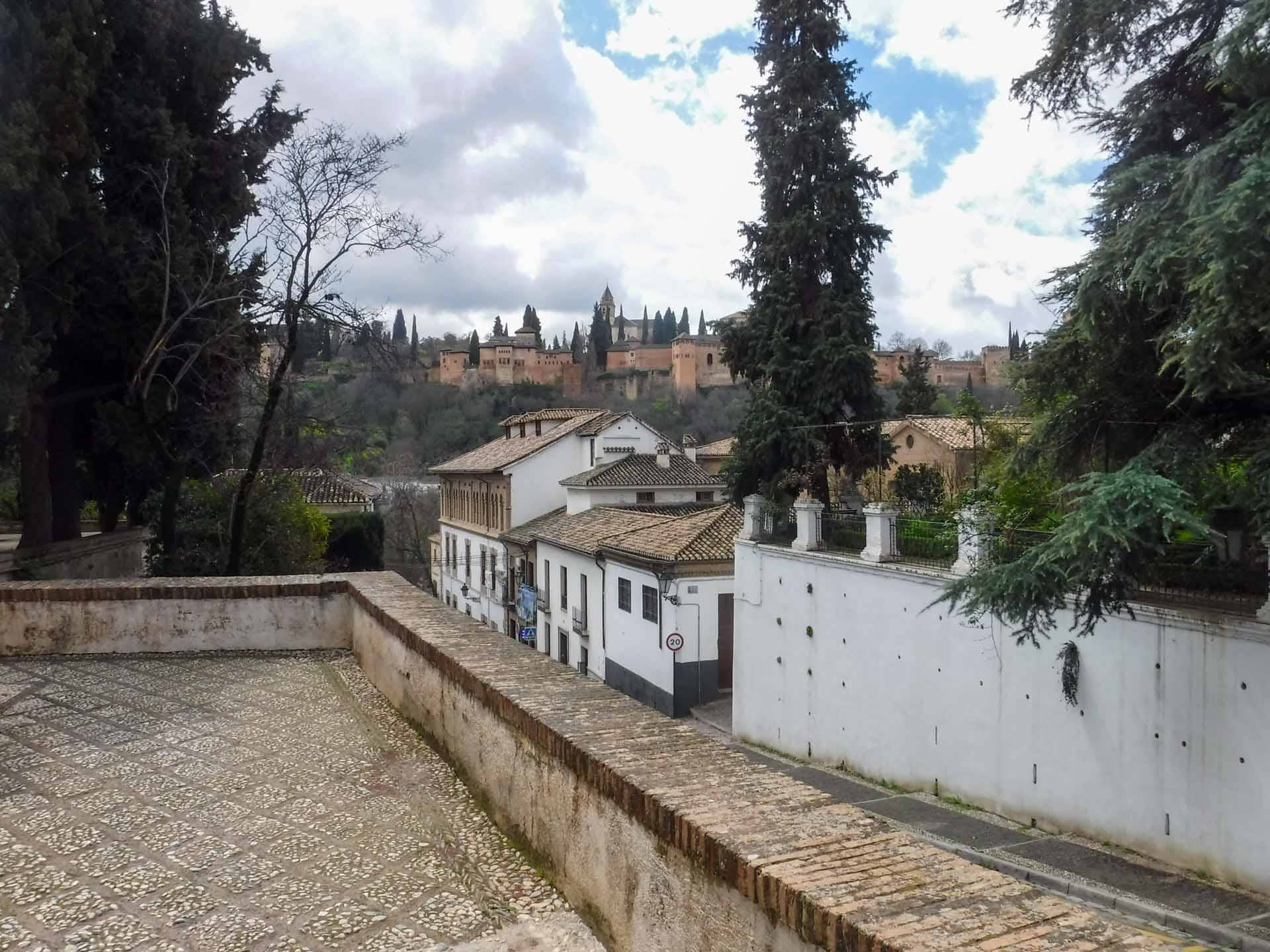 peekaboo view of Alhambra