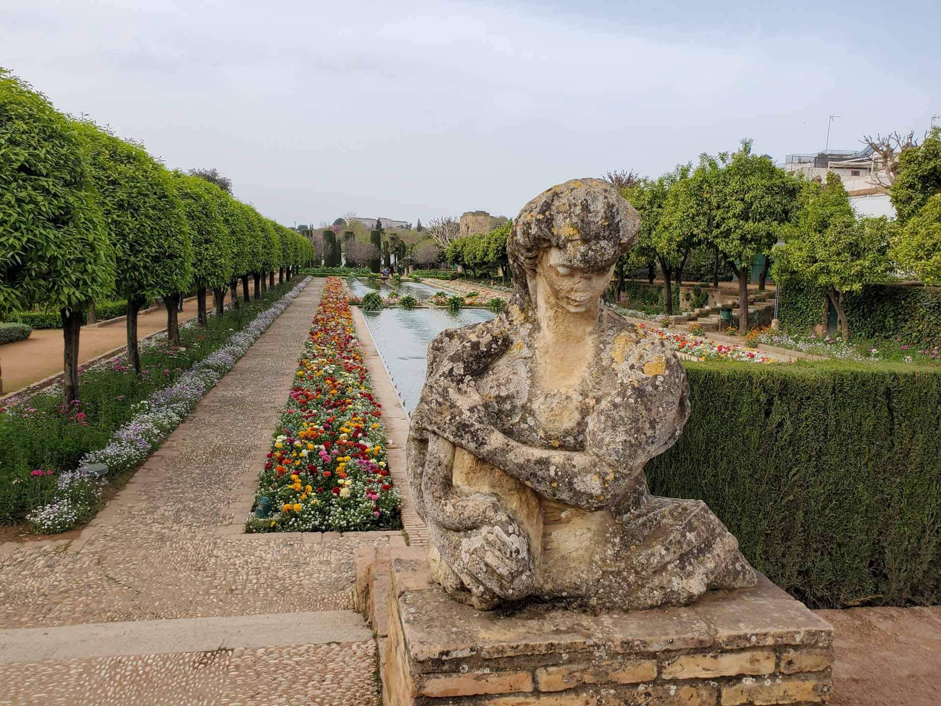 odd statue and water feature