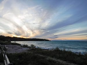 dramatic yet serene sunset