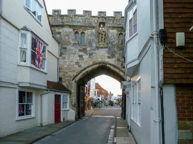 gate from cathedral into town