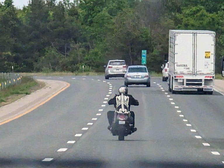 skeleton motorcycle rider