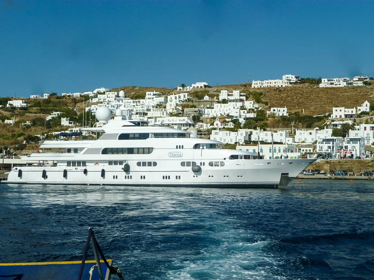 yacht at Mykonos