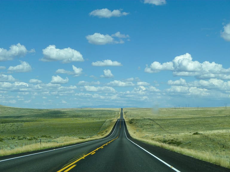 long straight road