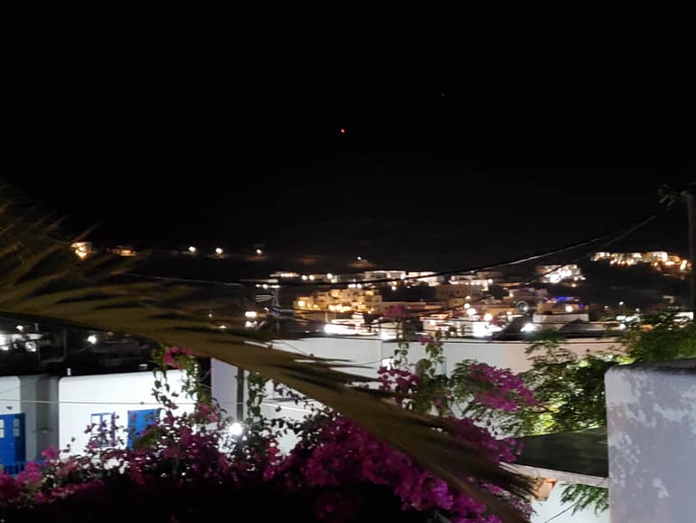 view from terrace at night
