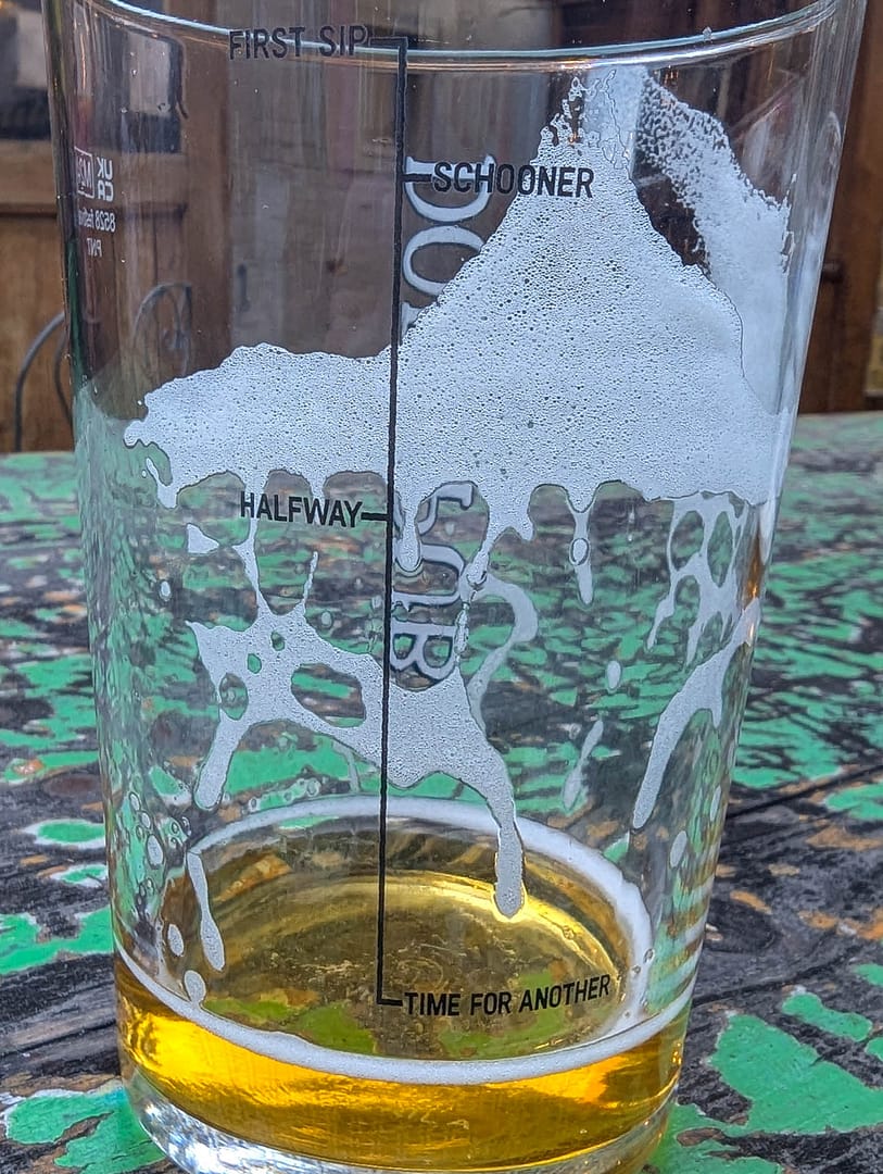 beer glass with measuring marks