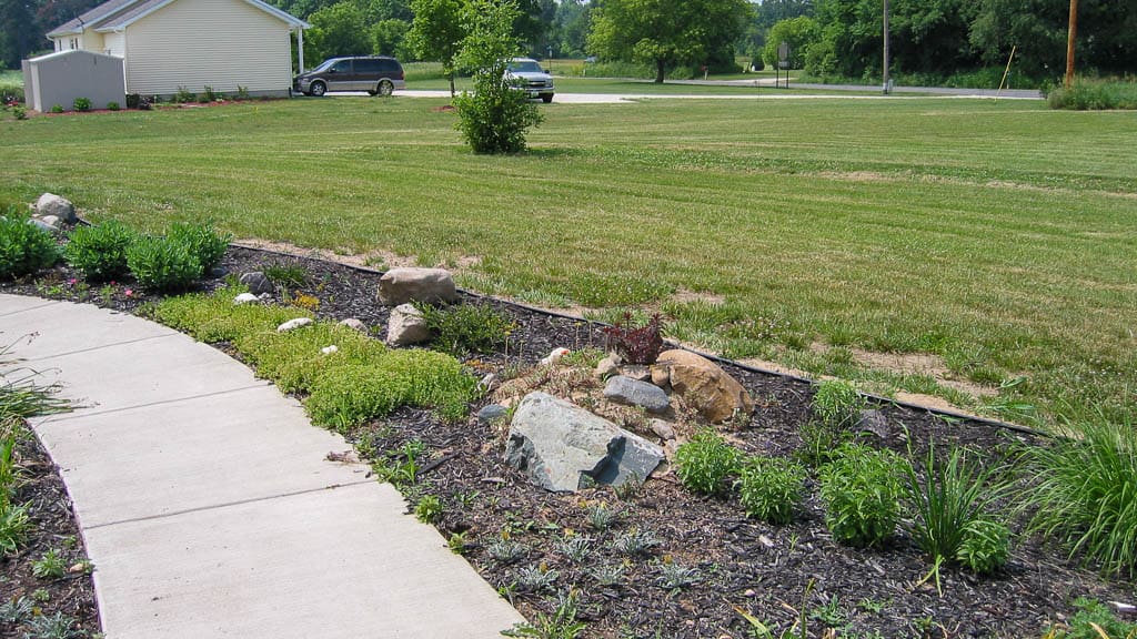 close up next to sidewalk