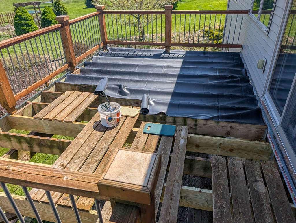 May2026-02 deck joists, some covered with rubber sheet