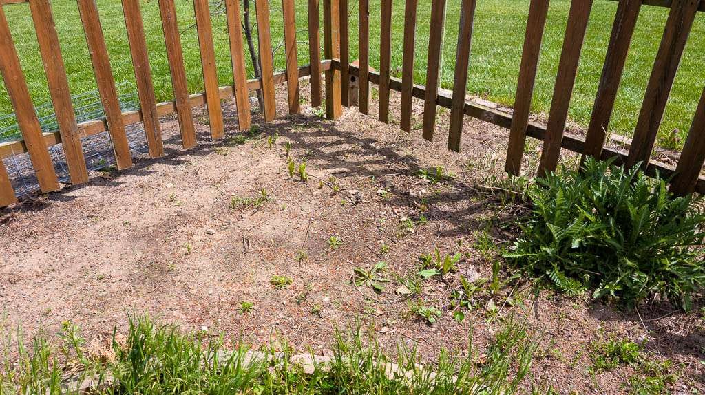 May2026-05 brown fence with bare dirt