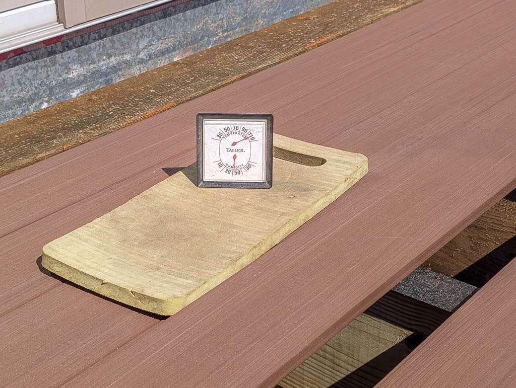 Deck-16 thermometer maxed out at 110F