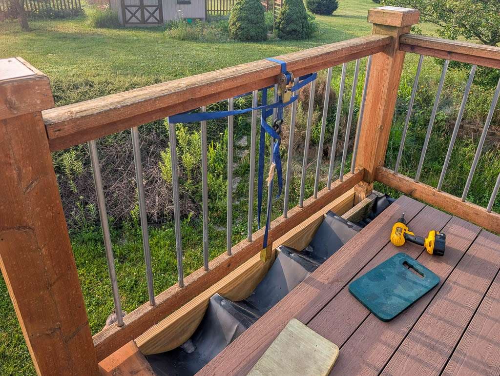 Deck-17 railing with strapping