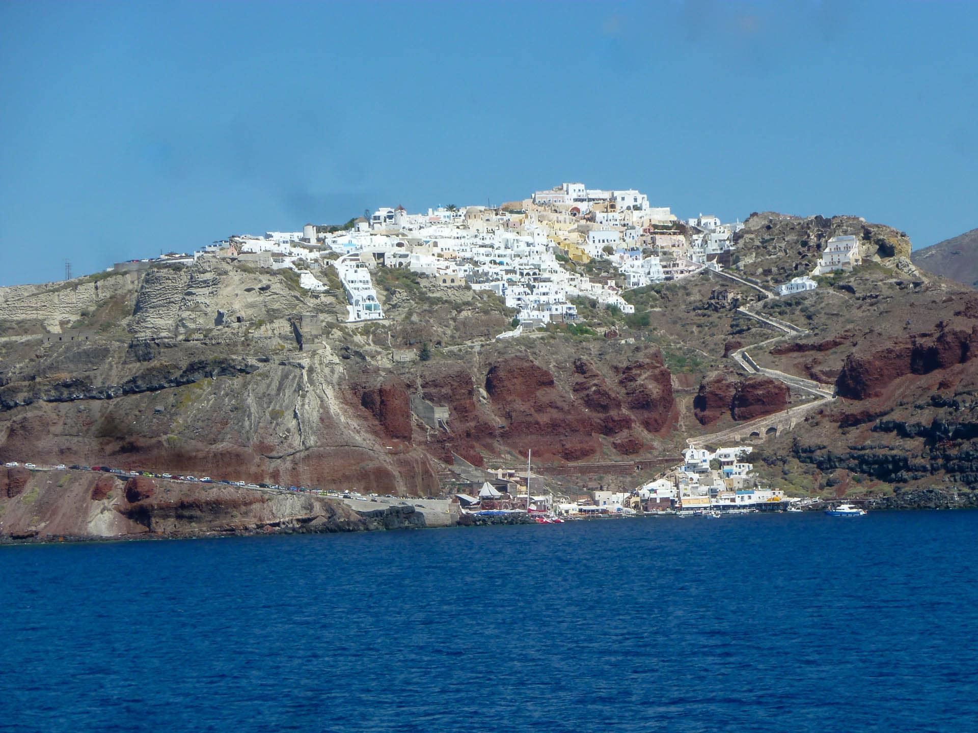 Village of Oia, from the ferry