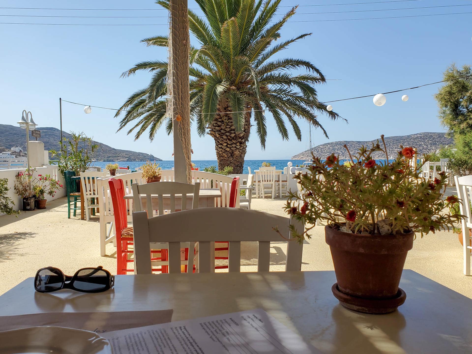 view from Katapola taverna
