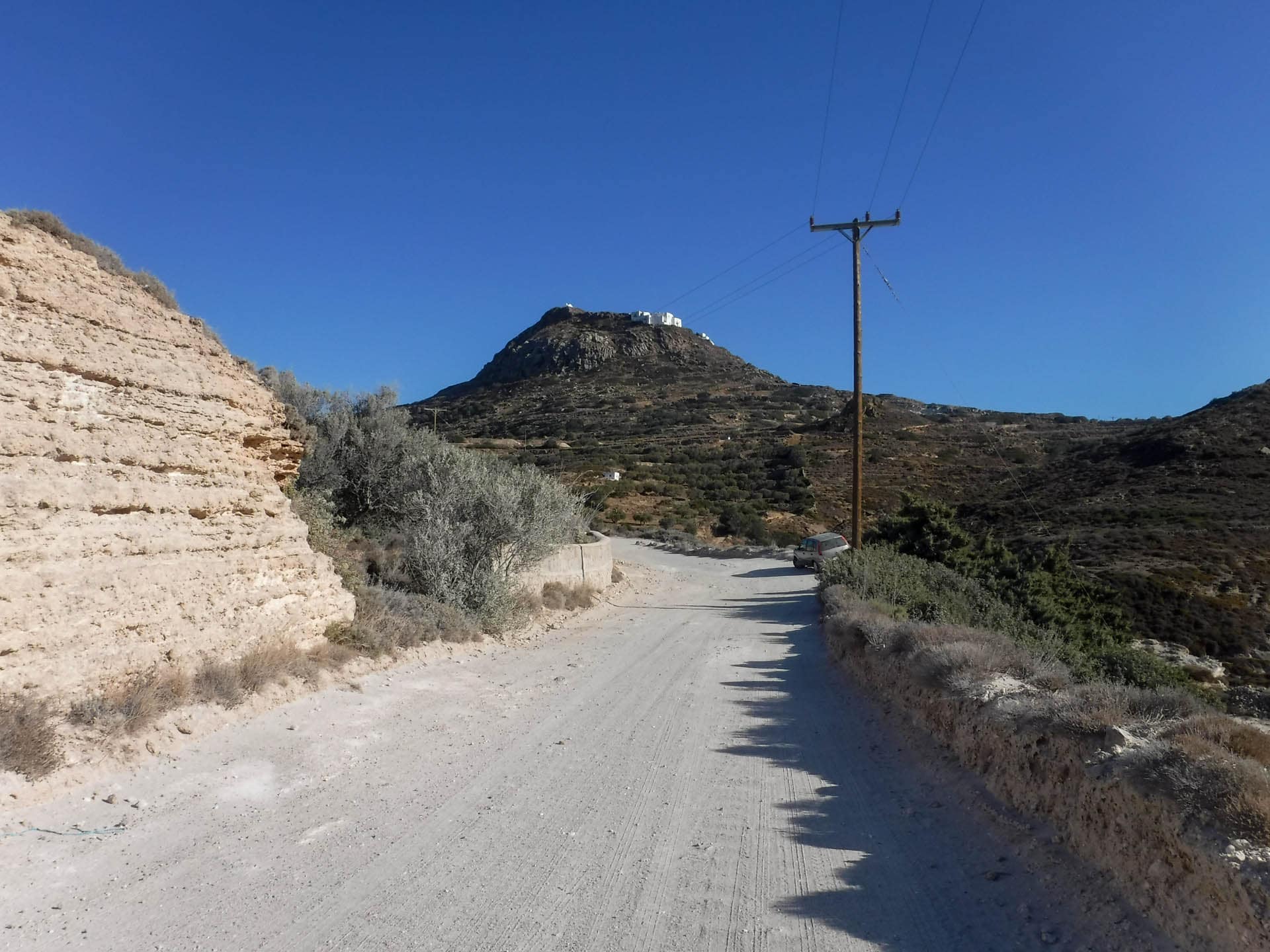 view heading back up the road