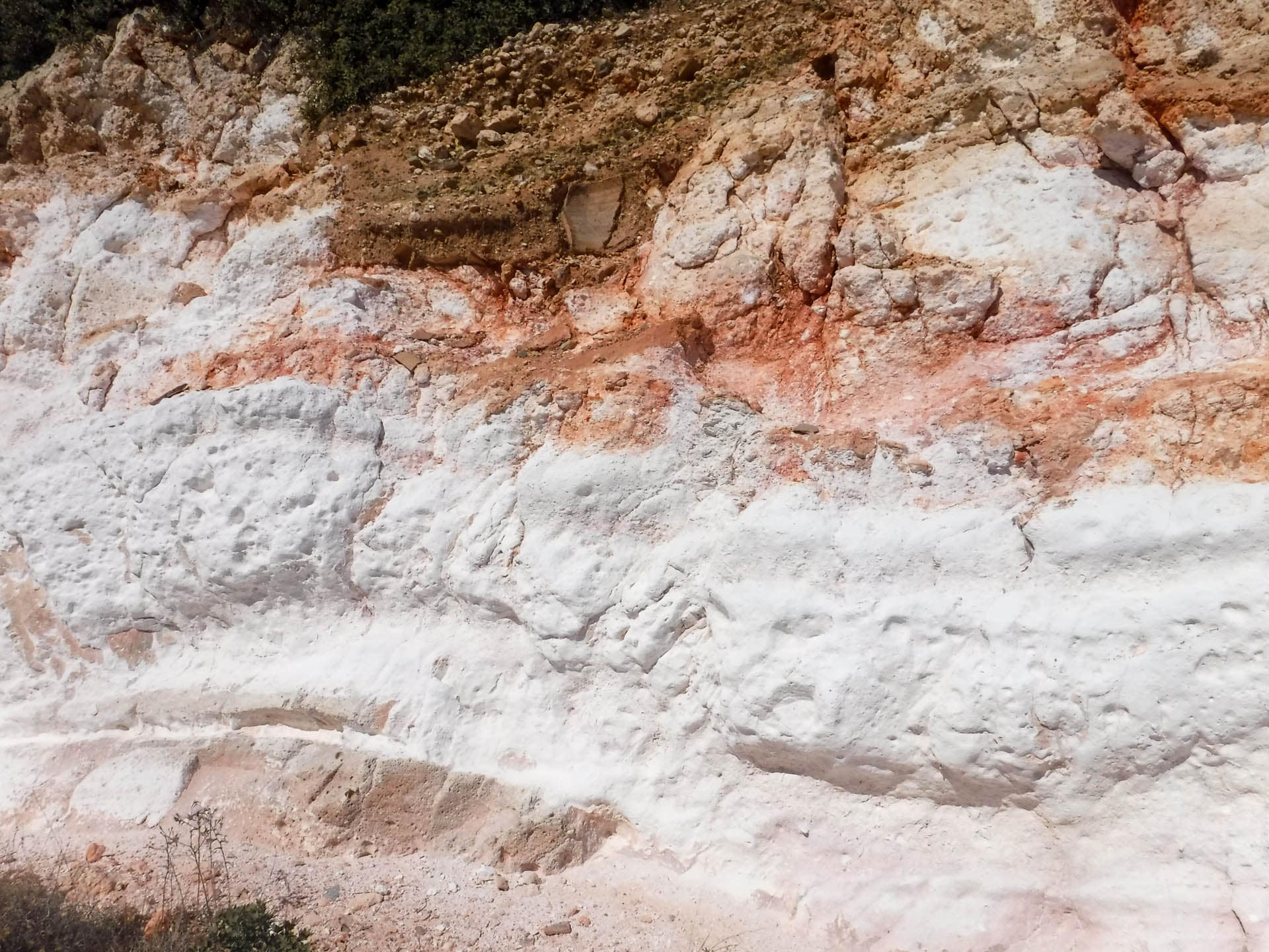 close up on red and white rocks