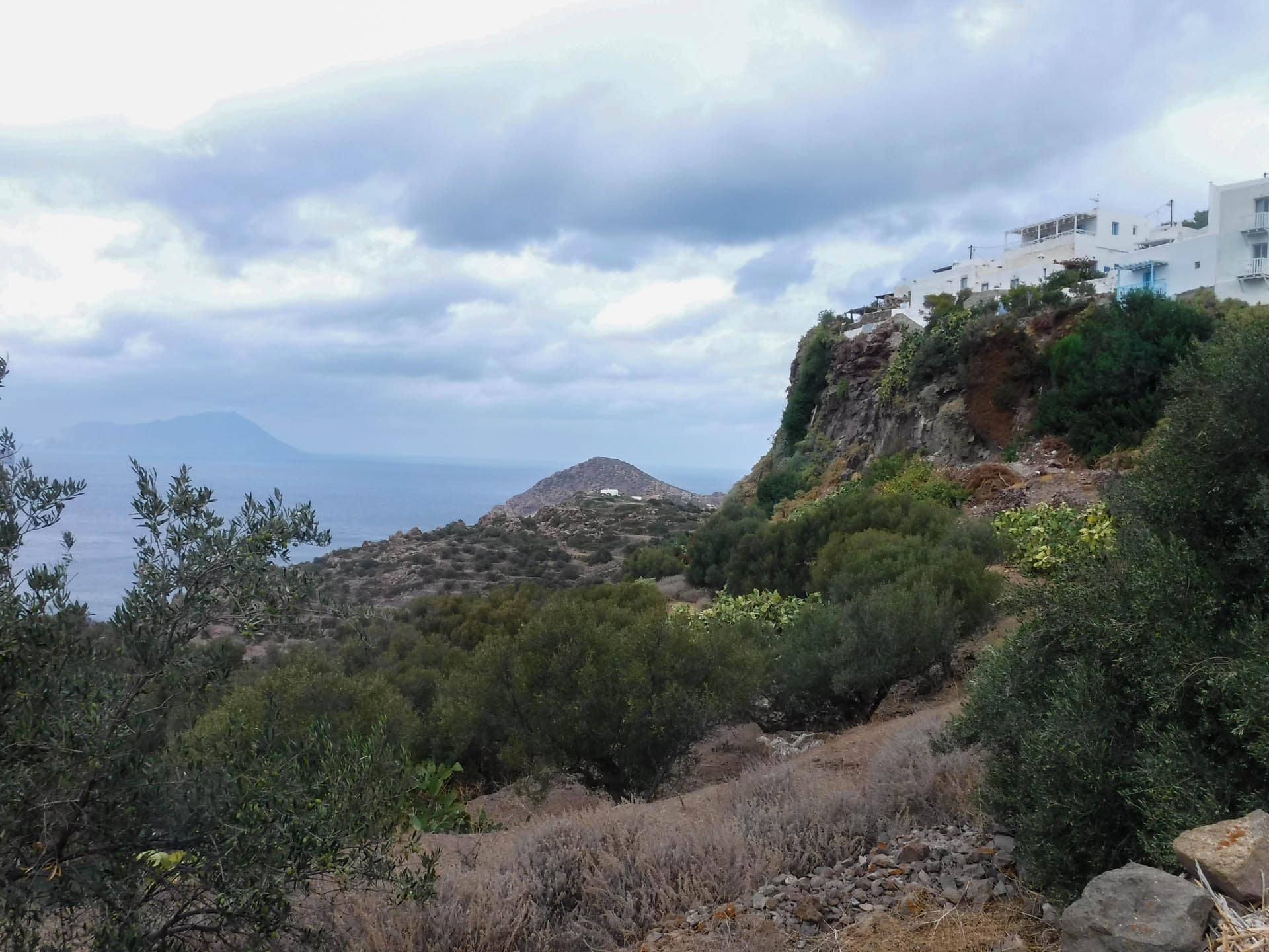 looking back up the cliff