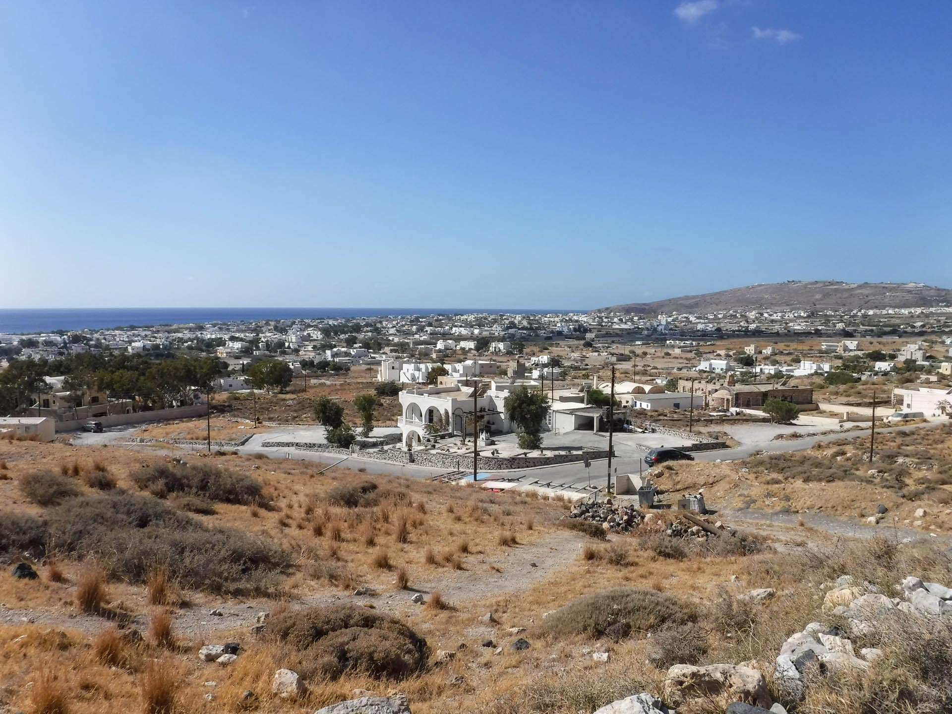 view of Perissa from trail