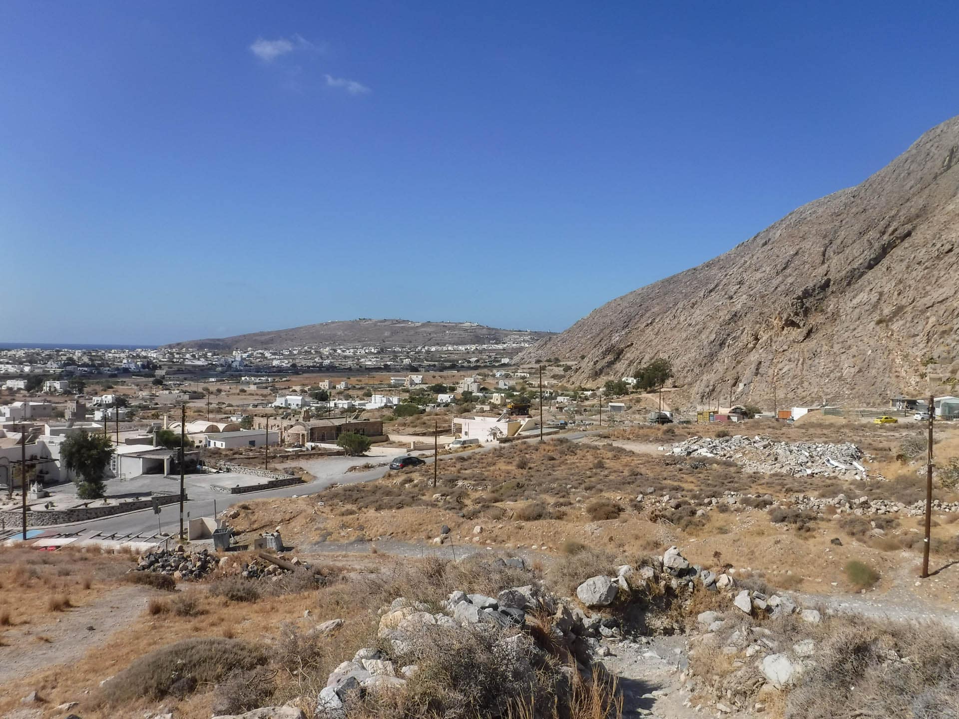 view of Perissa from trail