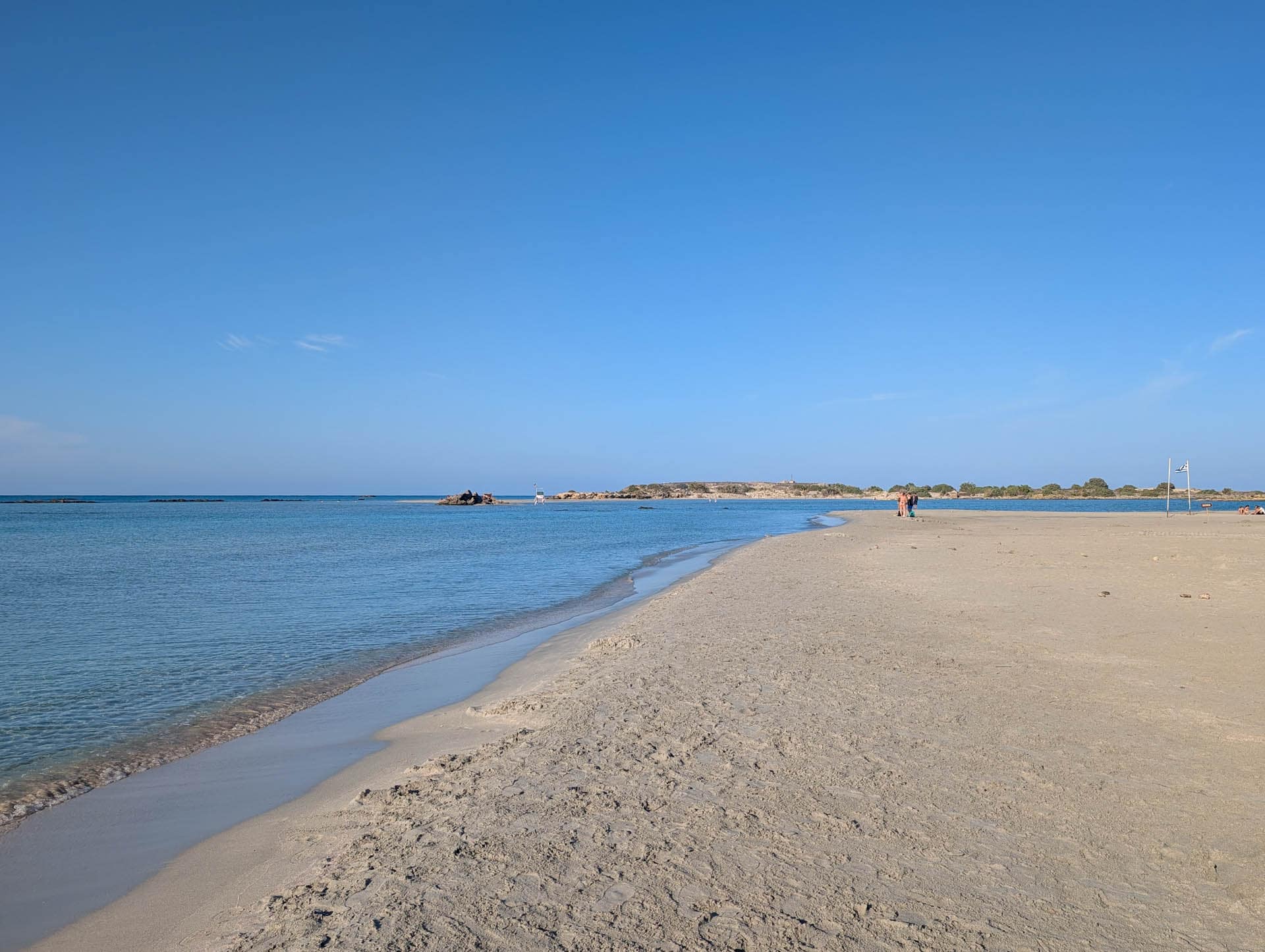 empty beach with island offshore