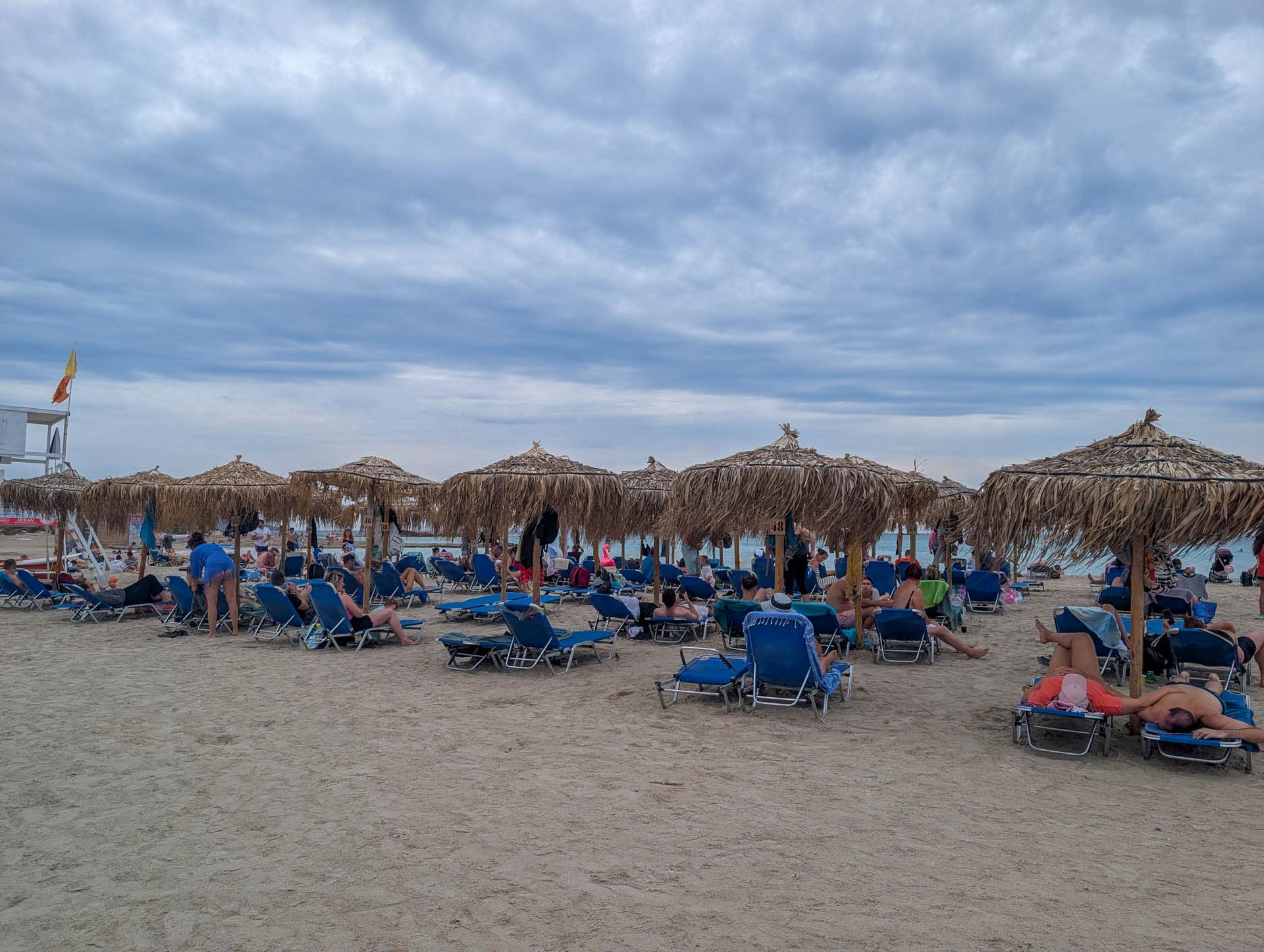 view from a back row sunbed with a crowd