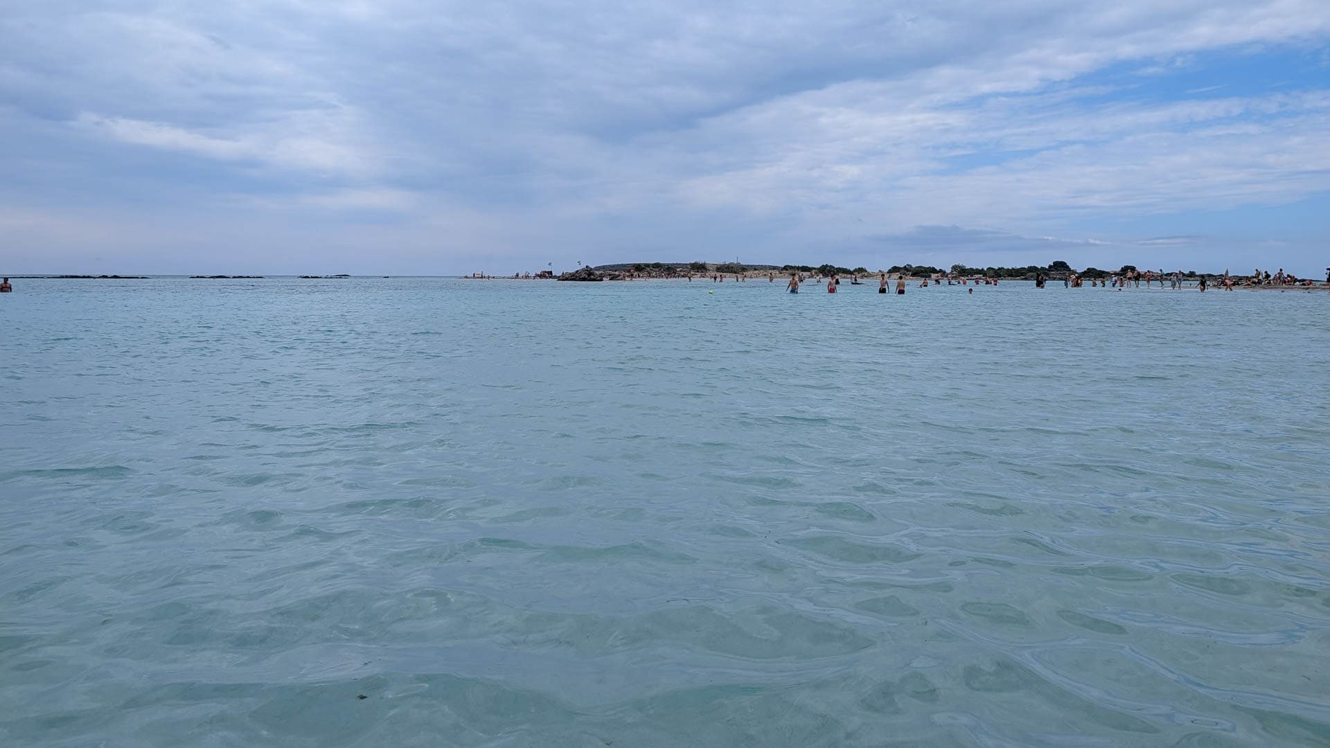 looking from shore towards the island