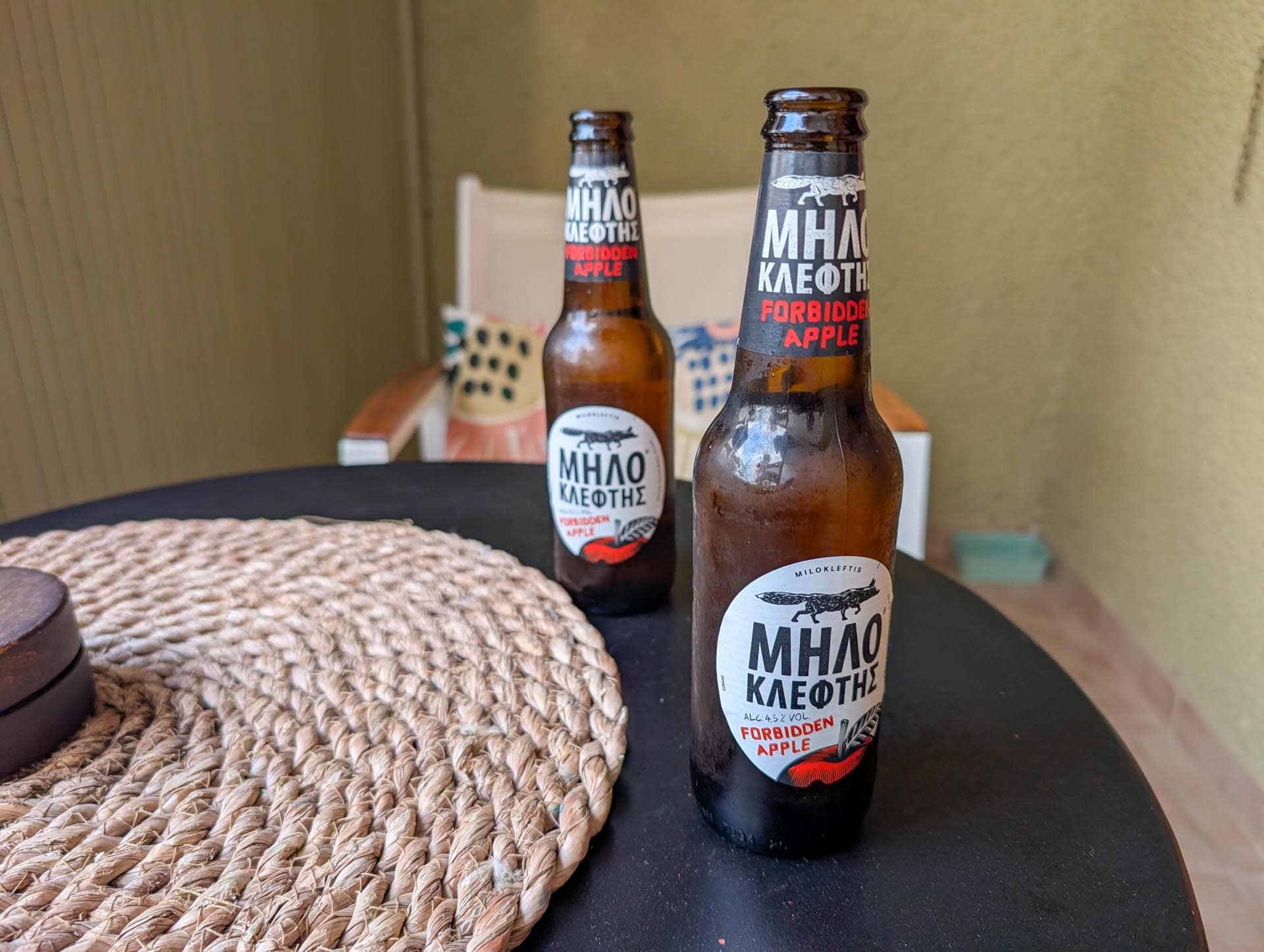 Greek cider bottles