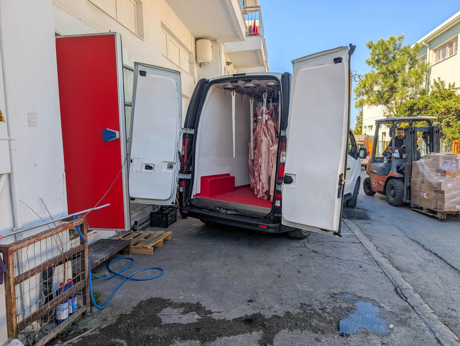 van full of meat