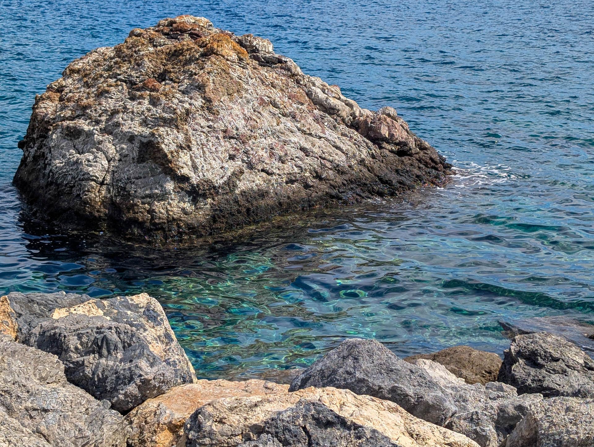 rocks and clear water