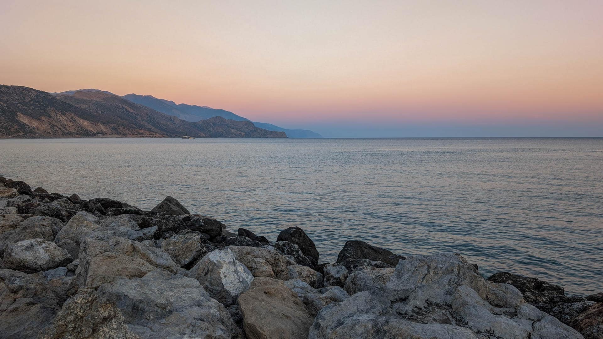 sunset on the south coast of Crete