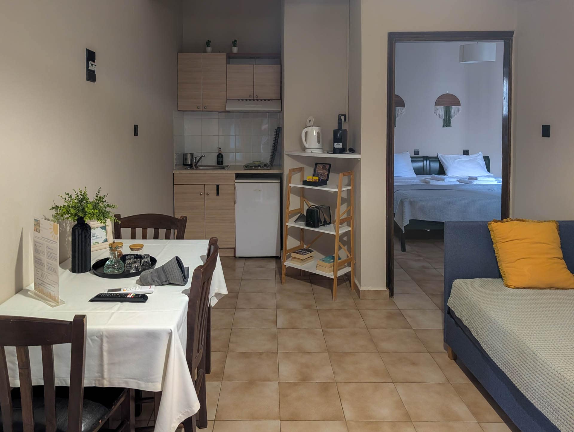 main living area of suite