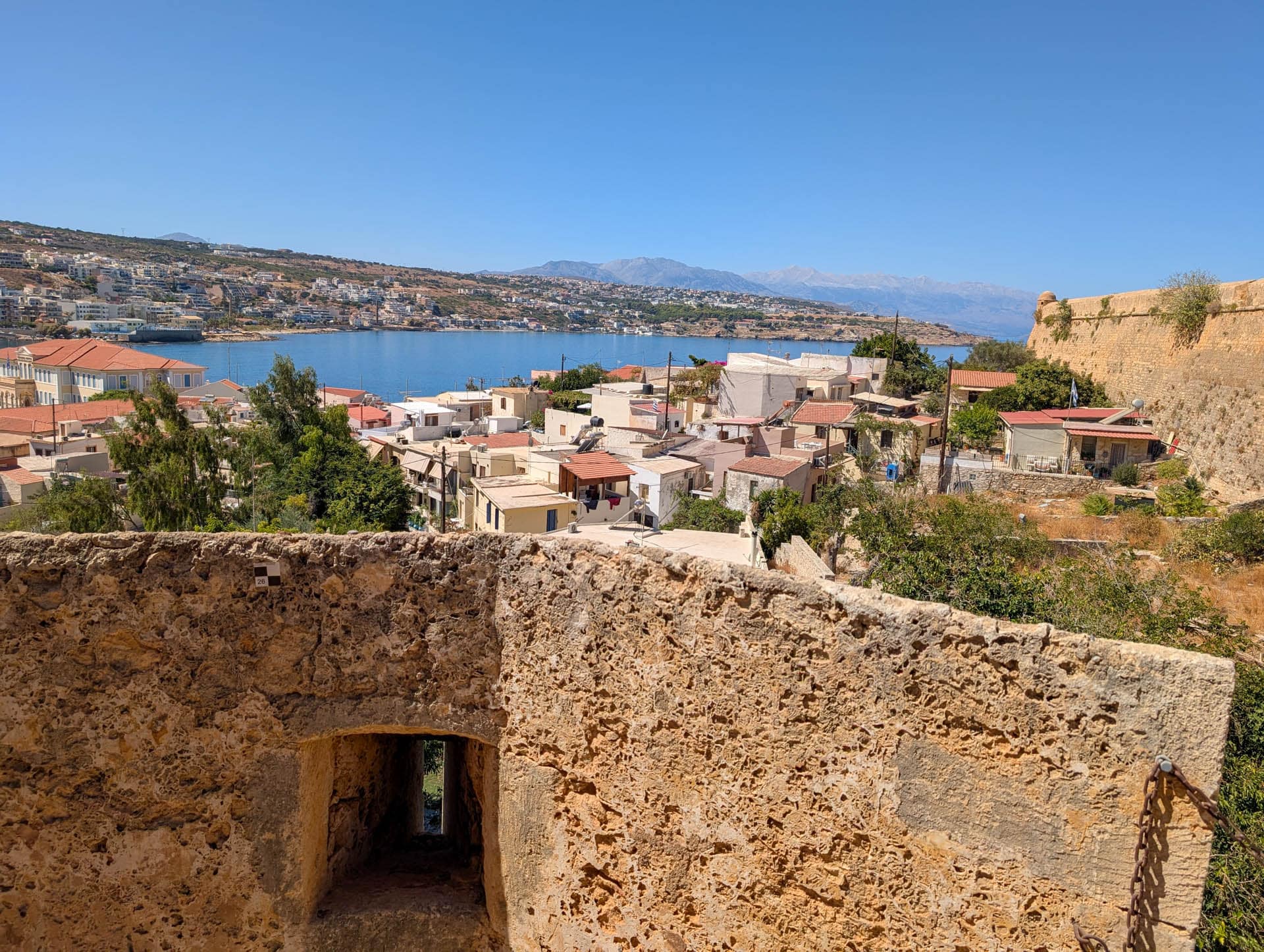 view of town and bay from fortress