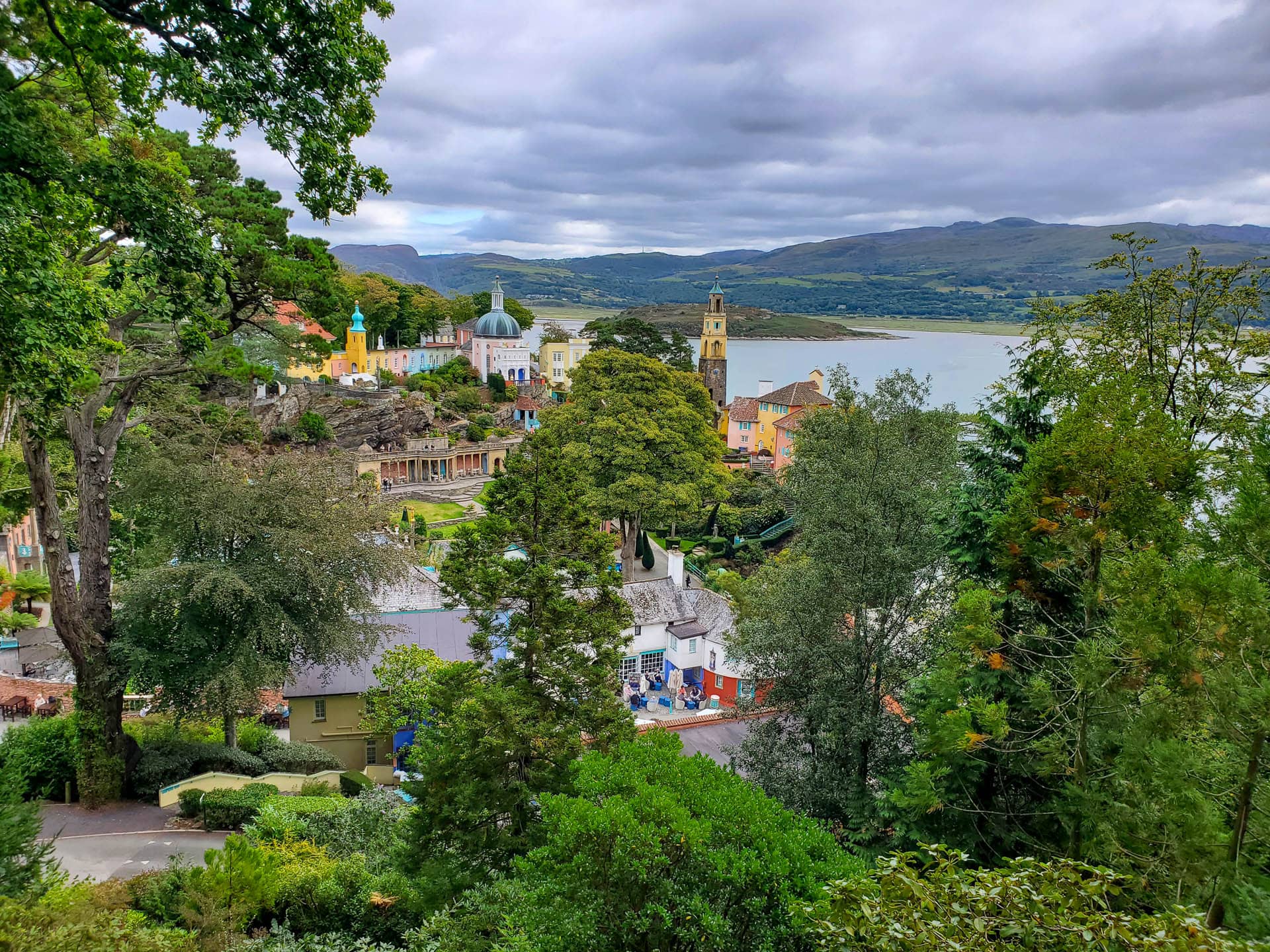 Portmeirion with water in background